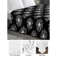 thumbnail image 6 of Black White Dandelion California King Size Flat Sheet, Wrinkleproof & Fadeproof Cooling Flat Bed Sheet Only, Farmhouse Botanical Blossom Breathable Soft Bedding Top Sheets 108 x 98 Inches, 6 of 8