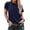 🔥 Navy, variant on Sentmoon Women's Summer Clothes Womens Blouses Summer Short Sleeve Crew Neck Solid Color Regular Fit Women's Tops Casual Stylish for Travel and Holiday Green L