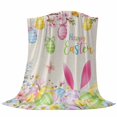 thumbnail image 6 of Happy Easter Blanket Soft Cozy Warm Throw Blanket for Couch, Plush Fuzzy Flannel Fleece Blankets for Sofa, Spring Farmhouse Bunny Eggs Flower Beige Bed Blankets Lightweight Gifts for Women, 40"x60", 6 of 9