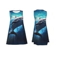 thumbnail image 7 of Pofeuu Ice Blue Ocean Cute Dolphin Print Women's Sleeveless Dress, Loose Fit Summer Dress, Casual Tank Dress for Women, 7 of 7
