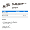 thumbnail image 2 of Water Pump - Compatible with 1988 - 1991 Honda Prelude 2.0 Si 1989 1990, 2 of 2