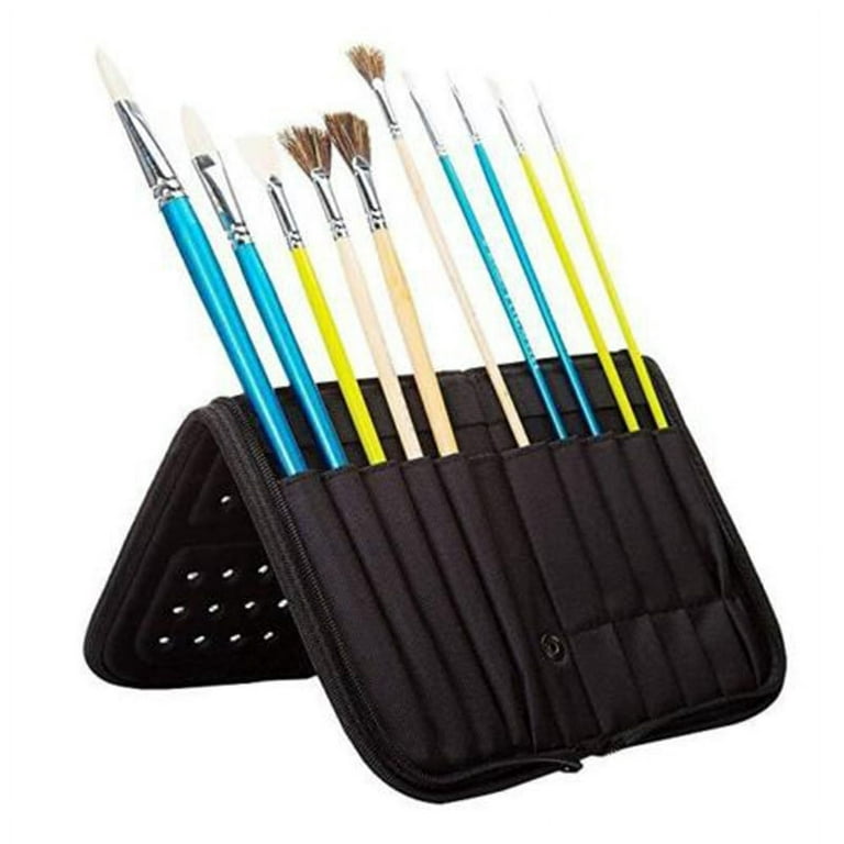 29Cm Artist Paint Brush Holder Zippered Brush Case for Oil Acrylic Watercolor  Brush Breathable Painting Kit 
