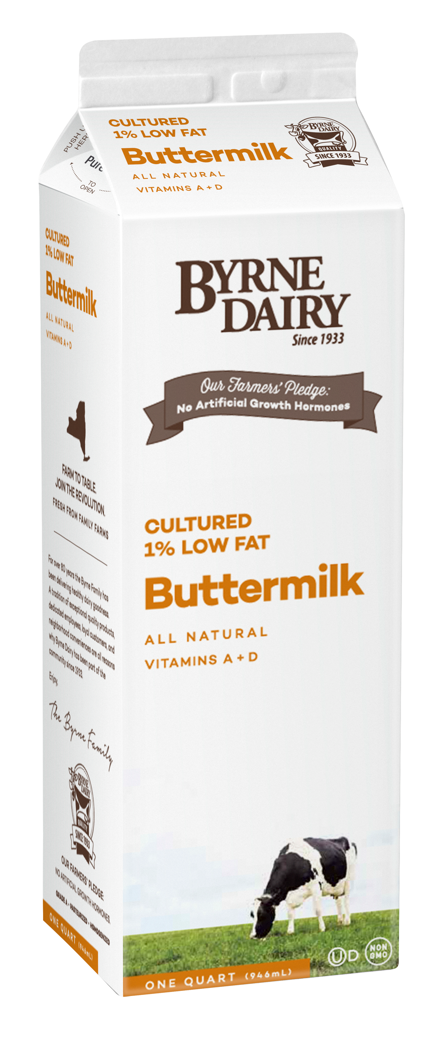 Byrne Dairy LowFat Unflavored Buttermilk, 1 Quart