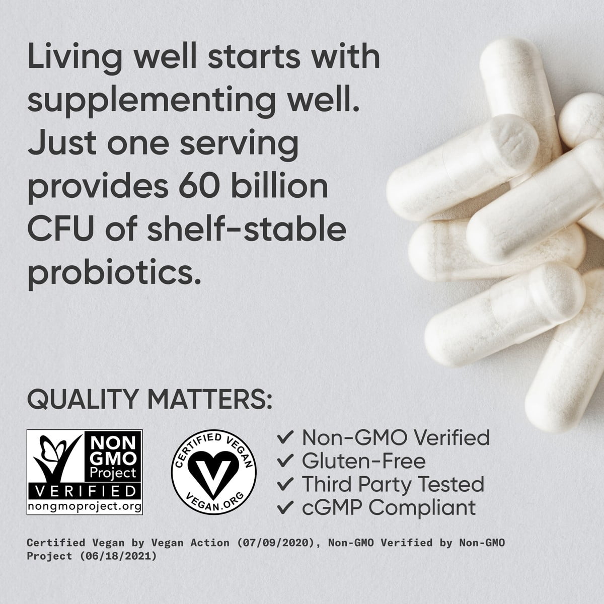 Sports Research® Daily Probiotics w/ Prebiotics 60 Billion CFU Vegan Gut & Digestive Health (30 Veggie Capsules)