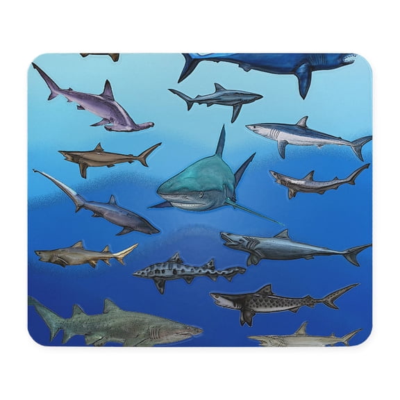 CafePress - Shark Gathering Mousepad - Non-slip Rubber Mousepad, Gaming Mouse Pad
