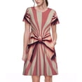 thumbnail image 1 of Vsdgher Robe Rétro à Nœud pour Femmes Été 2025 Décontractée Midi Maxi Légère à Manches Courtes Col Rond Robe de Plage, 1 of 6