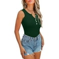 thumbnail image 4 of Tank Tops for Women 2025 Casual Summer Sleeveless Ribbed Slim Fit Henley Shirts Button Front, 4 of 8