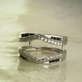 thumbnail image 3 of Dreamofdazzles Jewels 2.50 Ctw Round Cut Black & White Diamond Wedding Anniversary Curved Chevron Enhancer Guard Band Ring 14K White Gold Plated 925 Sterling Silver 925 Sterling Silver -8.5, 3 of 4