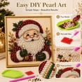 thumbnail image 5 of DIY Christmas Pearl Diamond Painting Art Kit with Frame, Christmas Pearl Beads Art Craft for Adults Beginner, Gemstone Diamond Dots Beads for Home Wall Decor, Healing Stress-Relieving (Santa), 5 of 6