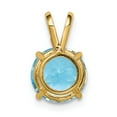 thumbnail image 3 of Real 14kt Yellow Gold 8mm Blue Topaz pendant; for Adults and Teens, 3 of 4