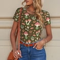 thumbnail image 6 of Fotbe Mushrooms And Autumn Leaves Women's Crew Neck Short Sleeves Bodysuit Tops Round Neck Slim Sleeveless Soft Comfortable Basic-Small, 6 of 7