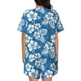 thumbnail image 3 of Bingfone Leaves And Flowers Print Pajamas Sets for Women Soft Short-Sleeved Pjs with Lounge Shorts Two Piece Sleepwear, 3 of 8
