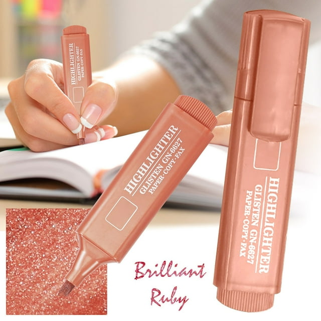 Riforla Glitter Color Highlighter Key Marker Pen Water Based Marker Pen 8 Colors Optional Head Glitter(10ml) Pen