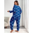 thumbnail image 4 of Plus Size Pajamas: Syphorium Pajamas for Women Plus Size, Long Sleeve Soft Prints Pjs Loungewear Nightwear, 4 of 5
