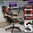 thumbnail image 5 of Mr IRONSTONE RGB Gaming Chair with Footrest, Ergonomic Computer Desk Chair with Lumbar Support and Adjustable LED Lights, 135° Reclining, Red, 5 of 9