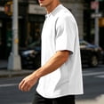thumbnail image 5 of JOANKDMI Oversized T-Shirts for Men Quarter Zip Short Sleeve Pullover Tops Mock Neck Loose Fit Casual Streetwear Athletic Workout Gym Lightweight Activewear Tee, M-5XL, 5 of 9