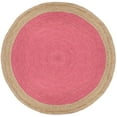 thumbnail image 2 of SAFAVIEH Natural Fiber Cebrail Braided Jute Area Rug, Pink/Natural, 7' x 7' Round, 2 of 6