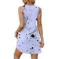 thumbnail image 5 of WTOBBY Women's Fashion Casual Printed V-Neck Button Vest Sleeveless Dress with Pocket, Tie-Dye Colorful Print for Summer Wear, Comfortable and Stylish for Beach and Outings,Light Purple M, 5 of 5
