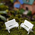 thumbnail image 2 of Bewildely Mini casa de muñecas en miniatura, jardín de madera, silla al aire libre, banco, muebles, Kit de parque Decoración del hogar blanco 1.5 cm, 2 of 6