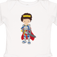 thumbnail image 4 of Inktastic Prince, King, Knight, Sword, Crown, Brown Hair Boys Long Sleeve Baby Bodysuit, 4 of 5