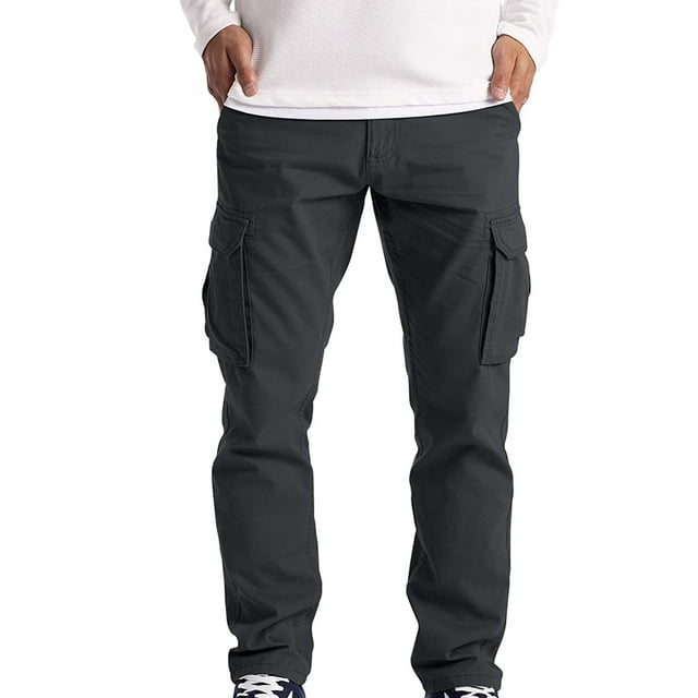 HKEJIAOI Cargo Pants for Men Men's Cargo Trousers Work Wear Combat Safety Cargo 6 Pocket Full Pants