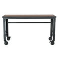 thumbnail image 6 of Duramax Rolling Industrial Desk with Wooden Top 62 inches x 24 inches with Solid Acacia Wood Top, 6 of 13