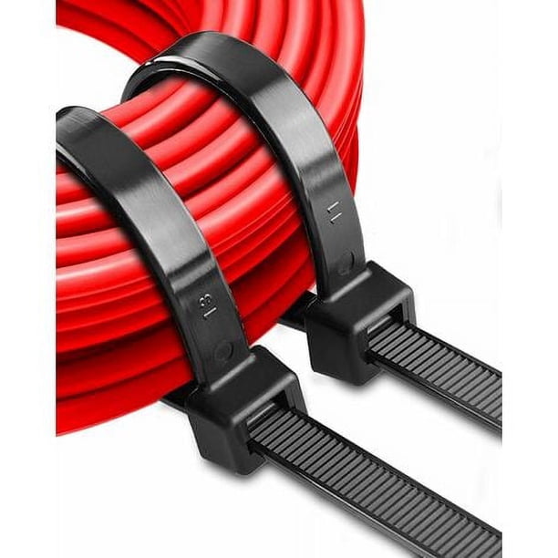 Abrazadera de plástico para manguera de 500 mm x 12 mm, bridas profesionales de nailon Rilsan de color negro, bridas para cables eléctricos grandes y largas para exteriores, vallas y