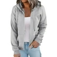 thumbnail image 3 of Landzoo Womens Daily Long Casual Down For Womens Pocket Hooded Sweatshirts Pullover Sleeve Button V Drawstring Hoodies Neck Women's Hoodies & Sweatshirts Warm Breathable Women's Hoodie, 3 of 9