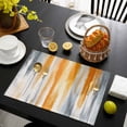 thumbnail image 3 of Orange Gray Placemats Set of 6, Retro Country Abstract Ombre Aesthetic Placemats for Dining Table, Place Mats for Kitchen Tabletop, Waterproof Wipeable Dining Table Mats Set, 3 of 9