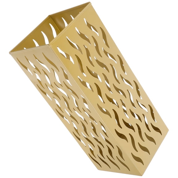 FOMIYES Golden Iron Umbrella Stand with Large Capacity Nonslip Base for Entryway and Lobby