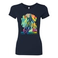 thumbnail image 2 of Wild Bobby, Colorful Horse Head Animal Lover Womens Slim Fit Junior Tee, Navy, X-Large, 2 of 3