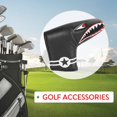 thumbnail image 3 of 1Pc Black PU Leather with Shark Embroidery Magnet Golf Blade Putter Head Cover Golf Club Putter Headcover, 3 of 7