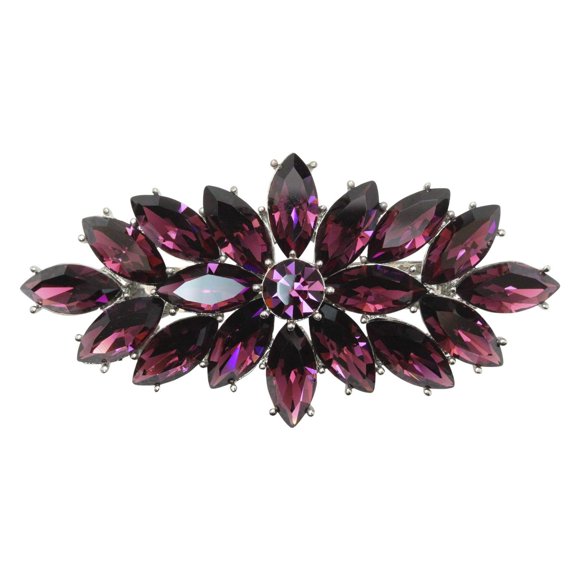 Faship - Pasador de pelo floral con cristales de estrás, color morado