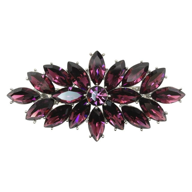 Faship - Pasador de pelo floral con cristales de estrás, color morado