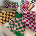 thumbnail image 3 of Womens Plaid Socks Casual Running Athletic Colorful Checkerboard Crew Socks Size 5-9, 3 of 8