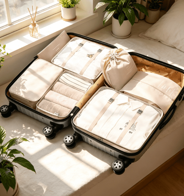 7 Set Travel Packing Cubes, Luggage Organizer Bags, Multi-Size Storage Pouches for Clothes, Shoes, Underwear, Cosmetics, Suitcase Organizer for Travel