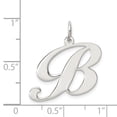 thumbnail image 3 of Sterling Silver Rhodium-plated Large Fancy Script Initial B Charm, 3 of 3