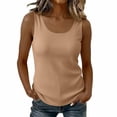 thumbnail image 6 of IFNWSV Camisole Tops for Women U Neck Sleeveless Solid Color Lightweight Layering Basic Cami Top Khaki S, 6 of 6