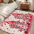 thumbnail image 4 of Area Rugs 2.7'x5', Valentine's Day Carpet for Living Room Bedroom Dining Room, Pink Gnomes Love Roses Romantic Beige Throw Kitchen Rugs Non Slip Washable Rectangle Indoor Outdoor Rugs, 4 of 8