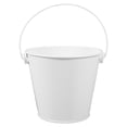 thumbnail image 2 of Raindrops White Metal Buckets with Handles 2-Pack Versatile for Grease, Candy, and Household Use, 2 of 8