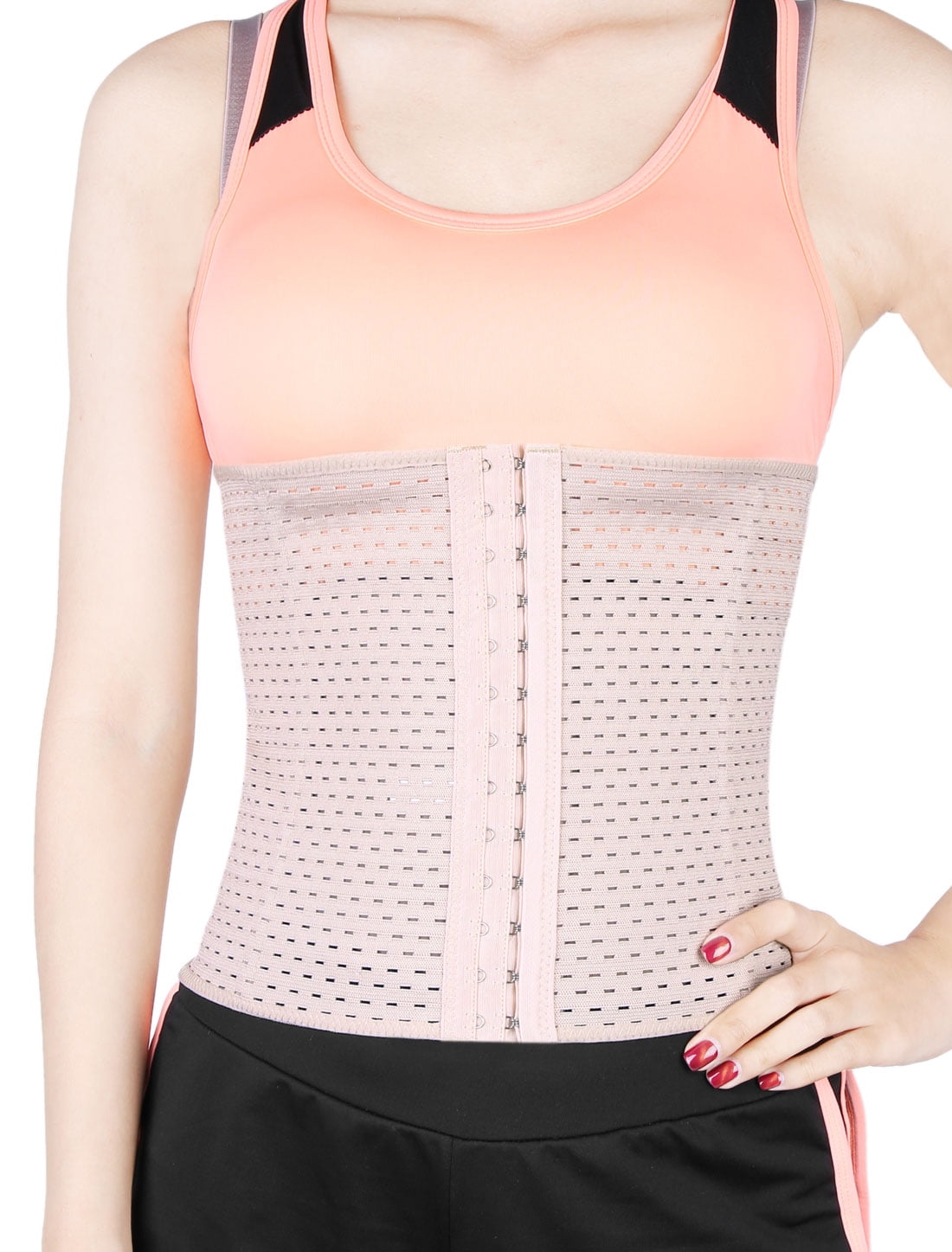 Skin Color Size L Adjustable 3 Hook Belly Waist Girdle Body Shapewear