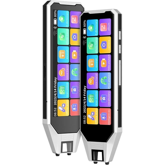 Point reading pen language translation scanning pen 142 languages ​​instant two-way AI translator 4.58-inch screen HD sound quality long battery life (white)