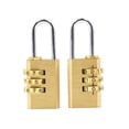 thumbnail image 4 of HINTRMENT 2Pcs Padlock Number Lock Padlock Zinc Alloy Password Protection Brass Rectangular, 4 of 8