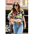 thumbnail image 4 of MOUSYA Women Hawaiian Shirt Soft Cool Summer Hawaii Tshirts Beach Tropic Print V Neck Button up Tops Floral Short Sleeve Tops, 4 of 8