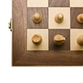 thumbnail image 3 of Sterling Games 15" Wooden Folding Chess Travel Set with Brass Locks and Felted Interior Storage with Piece Holders, 3 of 12
