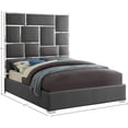 thumbnail image 3 of Meridian Furniture Milan Solid Wood and Faux Leather King Bed in Gray, 3 of 5