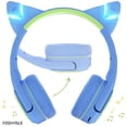 thumbnail image 2 of Riwbox CF9 Auriculares Bluetooth para niños Oreja de Gato con luz LED, límite de Volumen Seguro de 85 dB, micrófono Incorporado y micrófono Boom para Llamadas, Auriculares inalámbricos y con Cable par, 2 of 5