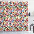 thumbnail image 1 of Ambesonne Candy Cane Shower Curtain, Bonbons Lollipops, 69"Wx75"L, Multicolor, 1 of 3