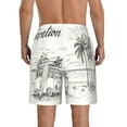 thumbnail image 3 of Bixox Men's Summer Vacation Scene With Camping Van printing Casual Classic Fit Short Summer Beach Shorts, 3 of 6