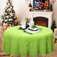 thumbnail image 6 of Christmas Green Faux Fur Tablecloth 60 x 60 Inch Fluffy Shag Dresser Round Green Christmas Tablecloth for Kitchen Dining Table Home Xmas Winter Holiday Party Decoration, 6 of 6